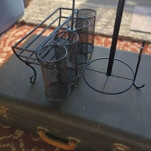 Steel Black Napkin and Silverware/ Utensil Holder